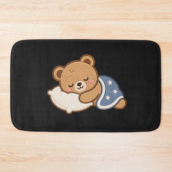 Item preview, Cute Teddy Bear Sleeping Cozy Kawaii Embroidery Style Design designed and sold by ColorSplash123.