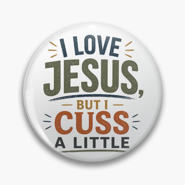 Item preview, I Love Jesus But I Cuss a Little – Funny Christian Faith Humor Retro Typography Tee designed and sold by Alt Christian.