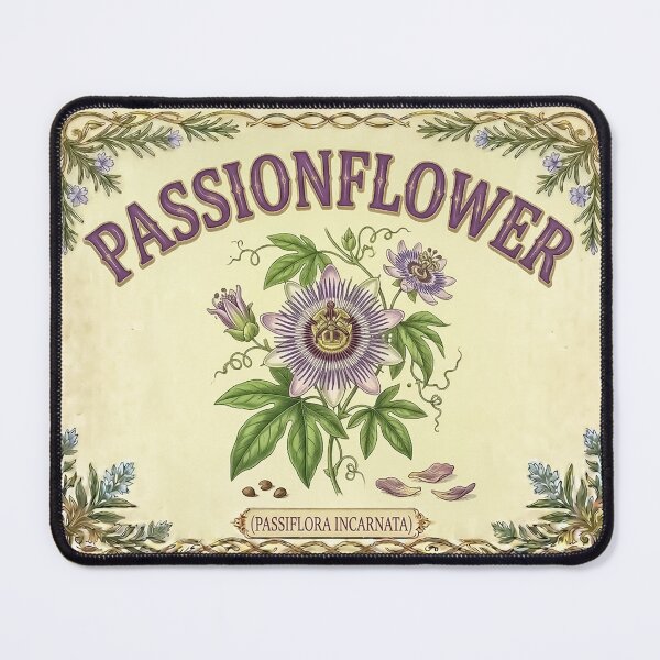 Item preview, Victorian Passion Flower Herb Watercolor Apothecary label Herbalism – Vivid Botanical Herb - Botanical designed and sold by CattlettArt.