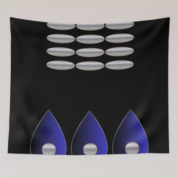 Item preview, Midnight Offerings — Black Navy and Silver Geometric Abstract designed and sold by Dee Tirang.