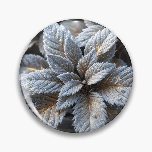 Item preview, Frosted Leaves Close-Up – Icy Botanical Nature Illustration designed and sold by semenol.