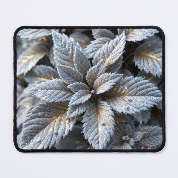 Item preview, Frosted Leaves Close-Up – Icy Botanical Nature Illustration designed and sold by semenol.
