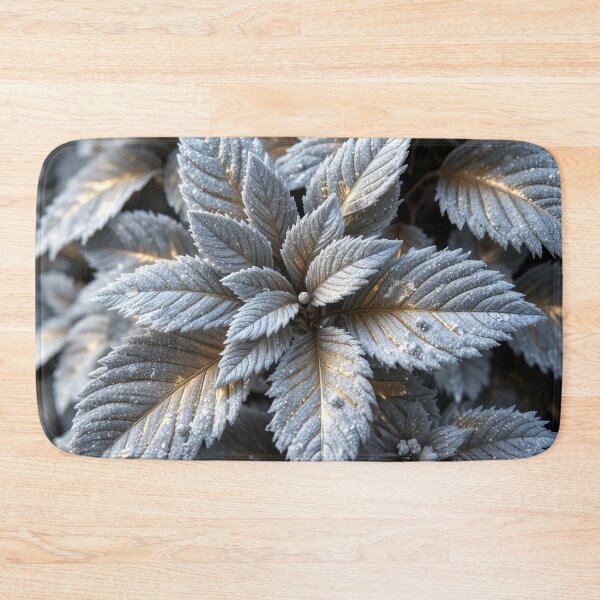 Item preview, Frosted Leaves Close-Up – Icy Botanical Nature Illustration designed and sold by semenol.
