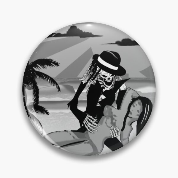 Item preview, Death In Paradise Stickers, Magnets and Buttons - Skelleton man and fainted girl logo designed and sold by Pirette Records.