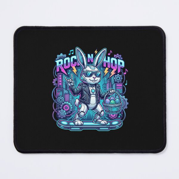 Item preview, Rocking Robot Bunny with Neon Easter Eggs designed and sold by brooksholde.