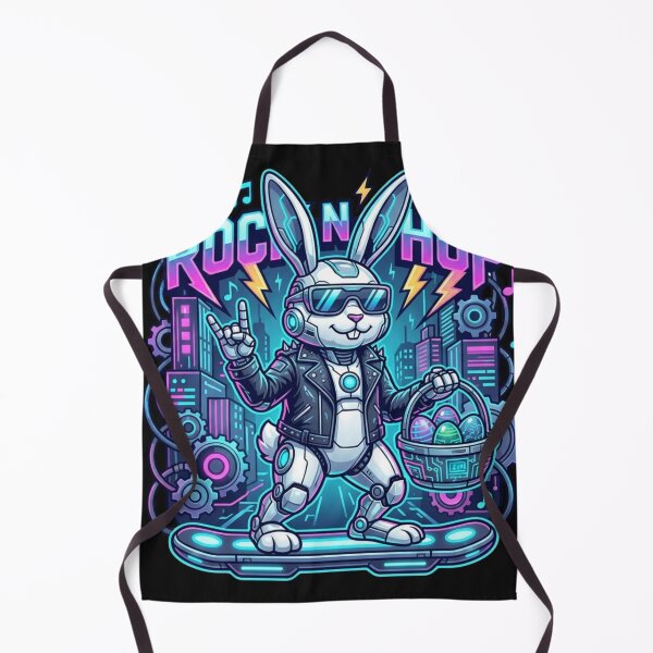 Item preview, Rocking Robot Bunny with Neon Easter Eggs designed and sold by brooksholde.