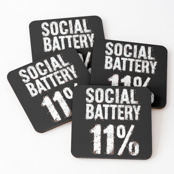Item preview, Funny Social Battery 1% Introvert Humor Design designed and sold by  BreedCraft Studio.