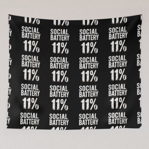 Item preview, Funny Social Battery 1% Introvert Humor Design designed and sold by AGawas.