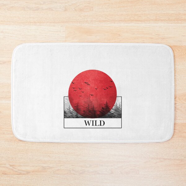 Item preview, Deep Wild Forest - Red Sun Pine Tree Silhouette Art  designed and sold by Atlasoloji.