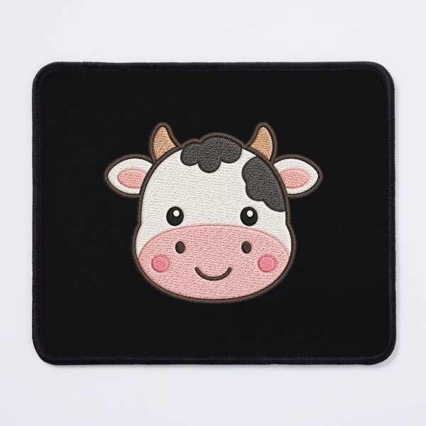 Item preview, Cute Cow Face Kawaii Minimal Embroidery Style Design designed and sold by ColorSplash123.