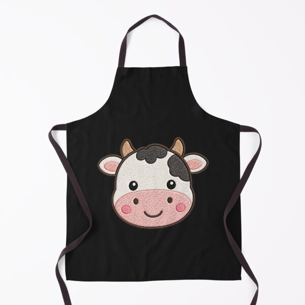 Item preview, Cute Cow Face Kawaii Minimal Embroidery Style Design designed and sold by ColorSplash123.