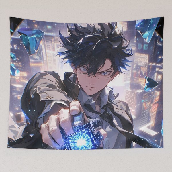 Item preview, Nobuchika Ginoza Psycho Pass Cyberpunk Neon City Blue Glow designed and sold by 108Recordings.