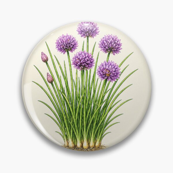 Item preview, Chives – Delicate Garden Grace Herb Portrait designed and sold by TheJoyfulPen.