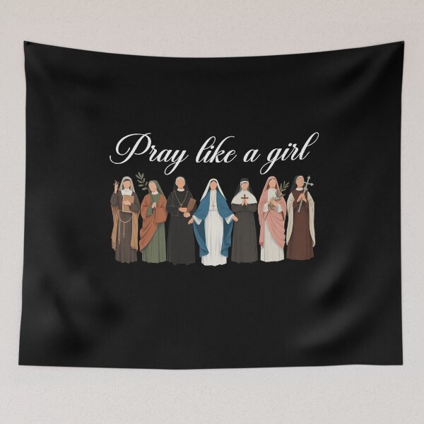 Item preview, Pray Like A Girl Catholic Saint Christian designed and sold by wansilastomi.