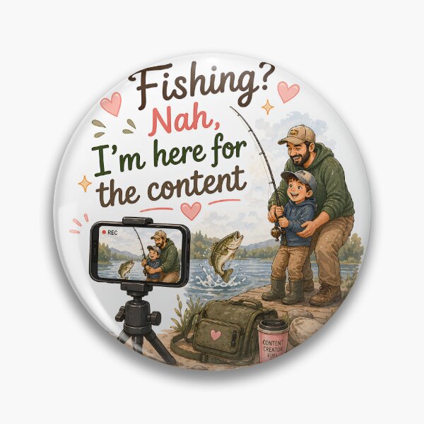 Item preview, Here For Content Not Fishing designed and sold by Podartfulpress.