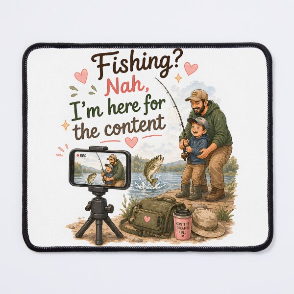 Item preview, Here For Content Not Fishing designed and sold by Podartfulpress.
