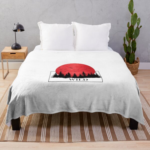 Item preview, Balanced Wild Wilderness - Minimalist Red Sun & Pine Forest  designed and sold by Atlasoloji.