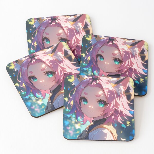 Item preview, Diona Genshin Impact Cat Ears Pink Hair Forest Smile designed and sold by 108Recordings.
