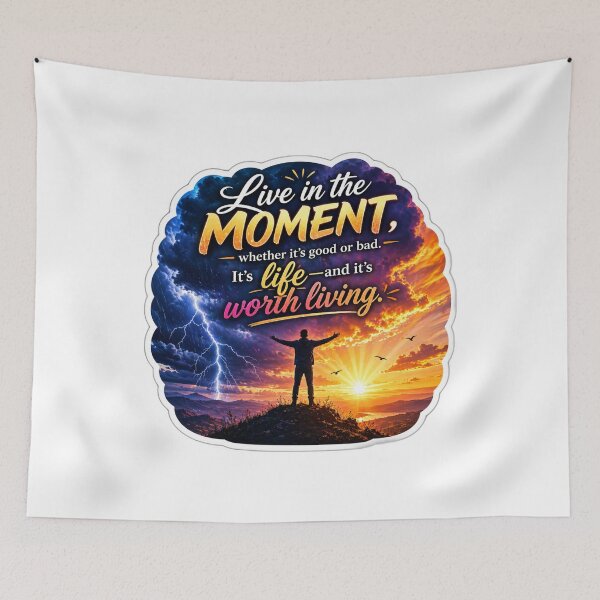 Item preview, Live in the Moment Sunset Motivation designed and sold by lorand-designs.