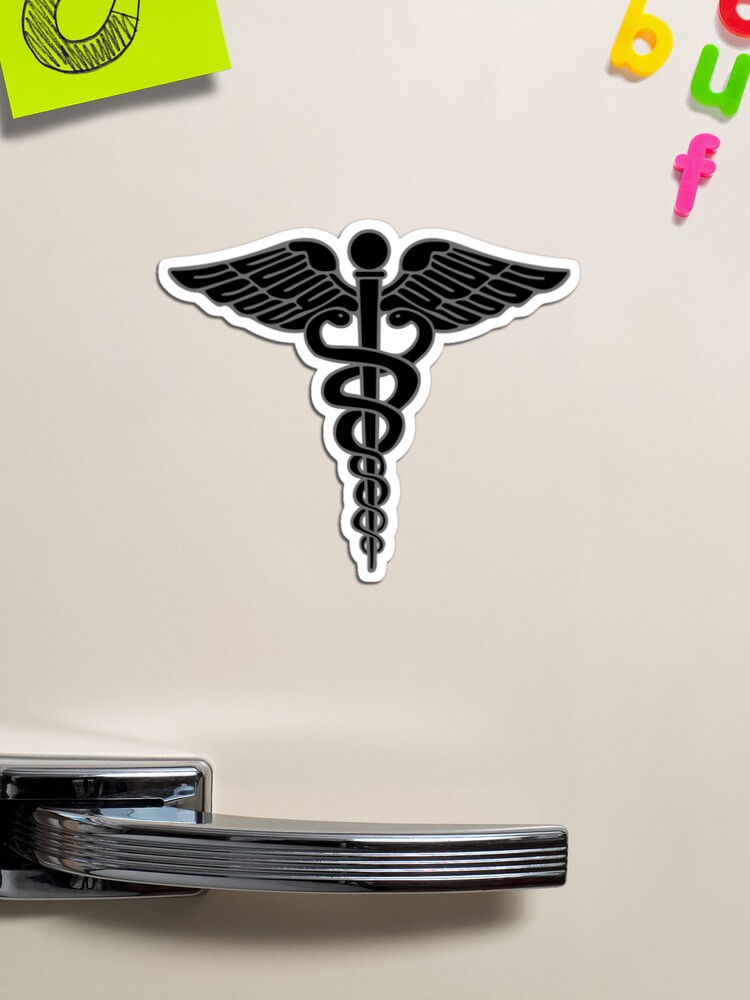 Caduceus Symbol of Medicine Black  Magnet for Sale by tandre
