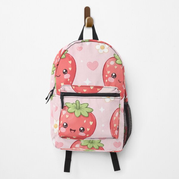 Item preview, Happy Kawaii Strawberries and Hearts Pattern designed and sold by EsenciaZen.