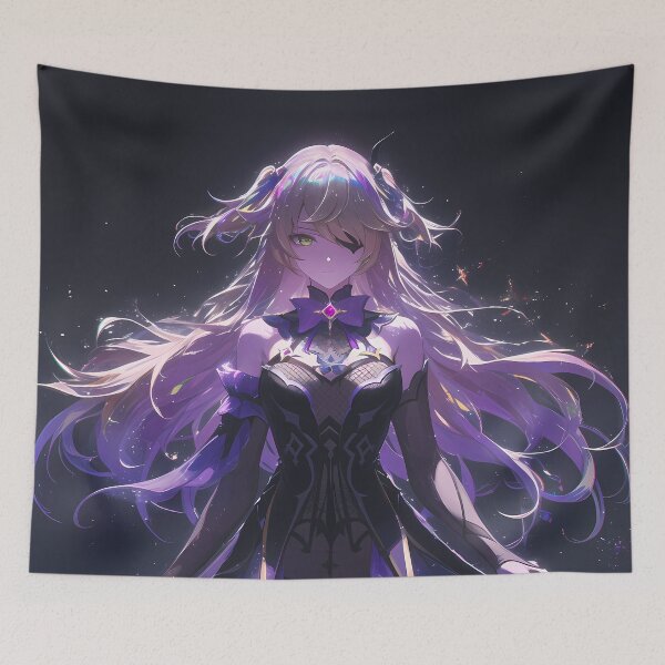 Item preview, Fischl Genshin Impact Purple Starry Gothic Magic Night Vibes designed and sold by 108Recordings.