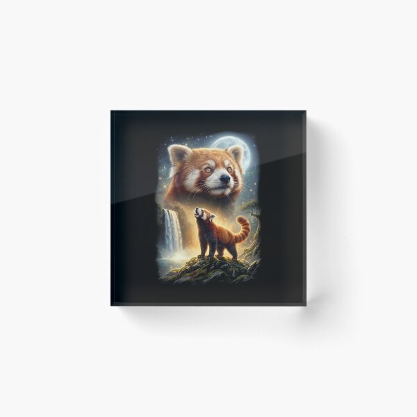 Item preview, Red Panda Howling Moon Art Animal Lover designed and sold by DoodleTortle.
