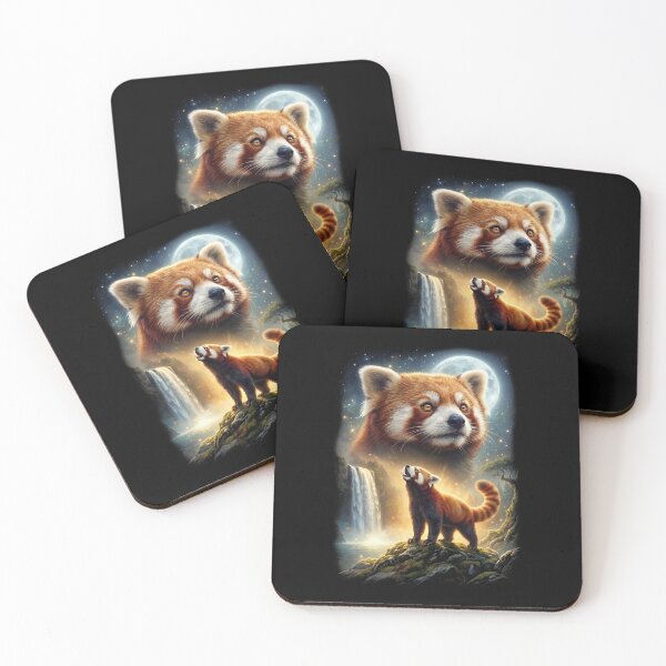 Item preview, Red Panda Howling Moon Art Animal Lover designed and sold by DoodleTortle.