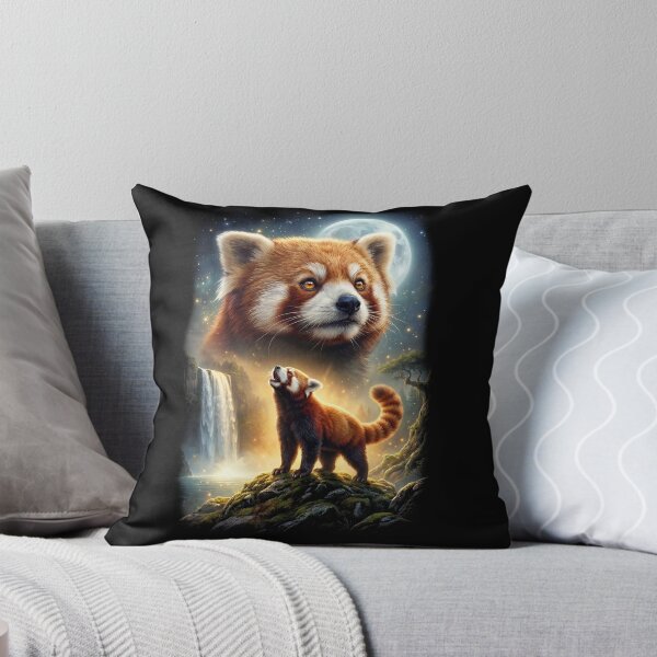 Item preview, Red Panda Howling Moon Art Animal Lover designed and sold by DoodleTortle.