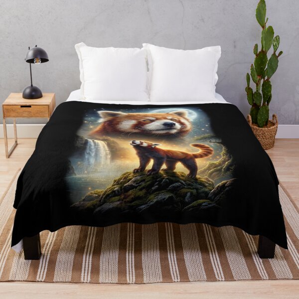 Item preview, Red Panda Howling Moon Art Animal Lover designed and sold by DoodleTortle.
