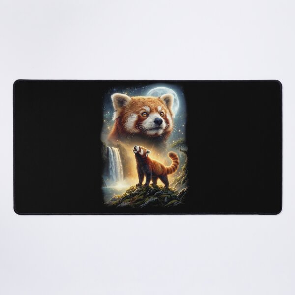 Item preview, Red Panda Howling Moon Art Animal Lover designed and sold by DoodleTortle.