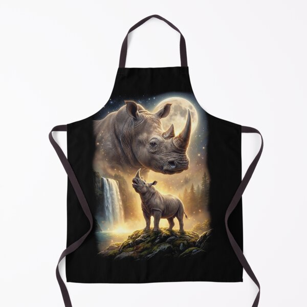 Item preview, Rhino Howling Moon Art Animal Lover designed and sold by DoodleTortle.
