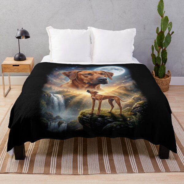 Item preview, Rhodesian Ridgeback Howling Moon Art Dog Lover designed and sold by DoodleTortle.