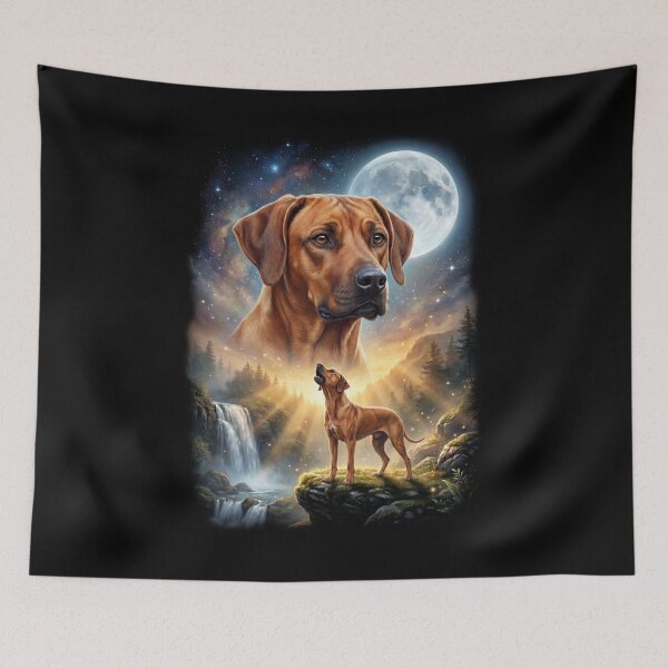 Item preview, Rhodesian Ridgeback Howling Moon Art Dog Lover designed and sold by DoodleTortle.