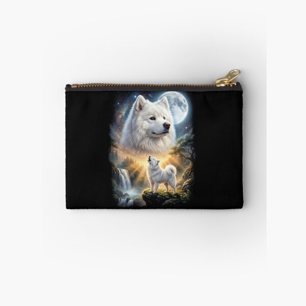 Item preview, Samoyed Howling Moon Art Dog Lover designed and sold by DoodleTortle.
