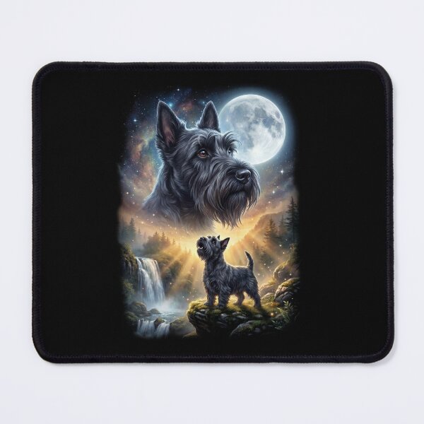 Item preview, Scottish Terrier Howling Moon Art Dog Lover designed and sold by DoodleTortle.
