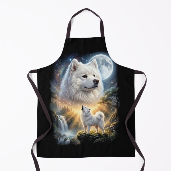 Item preview, Samoyed Howling Moon Art Dog Lover designed and sold by DoodleTortle.