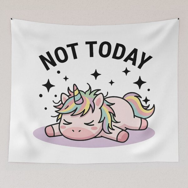 Item preview, Funny Unicorn Not Today T-Shirt – Cute Lazy Mood Meme Design designed and sold by DIRTYSKETCHH.