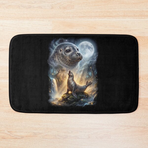 Item preview, Seal Howling Moon Art Animal Lover designed and sold by DoodleTortle.