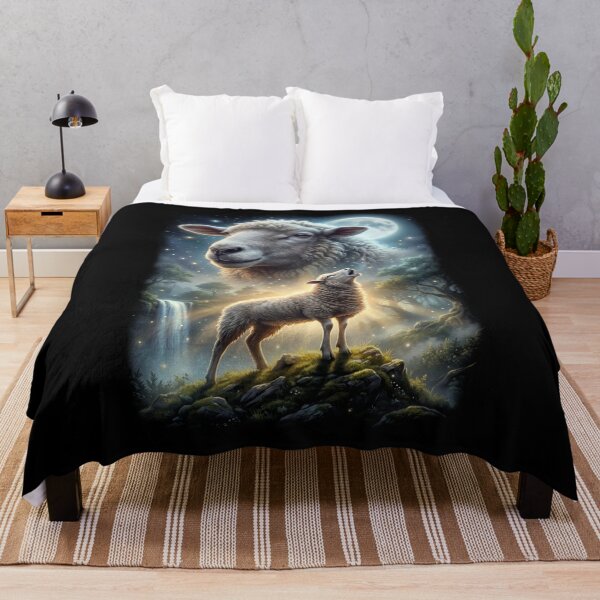 Item preview, Sheep Howling Moon Art Animal Lover designed and sold by DoodleTortle.