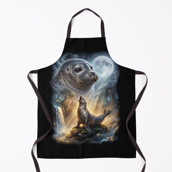 Item preview, Seal Howling Moon Art Animal Lover designed and sold by DoodleTortle.