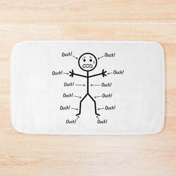 Item preview, Ouch Ouch Ouch Funny Full Body Pain Stickman Humor Back Pain Relatable Office Joke designed and sold by kiralynstration.