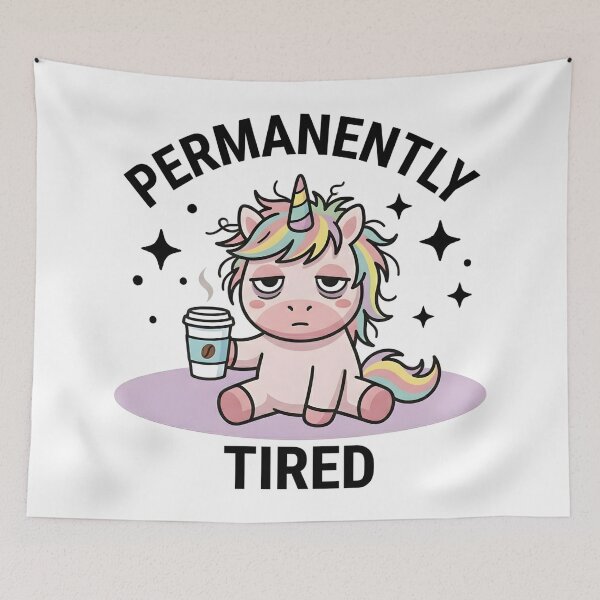 Item preview, Funny Unicorn Permanently Tired T-Shirt – Cute Sleepy Meme designed and sold by DIRTYSKETCHH.