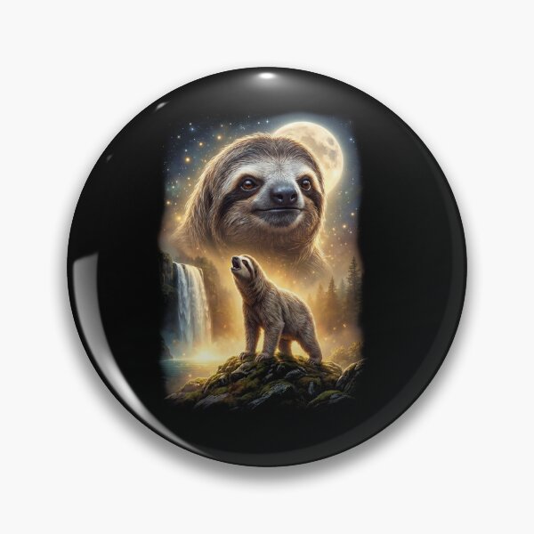 Item preview, Sloth Howling Moon Art Animal Lover designed and sold by DoodleTortle.
