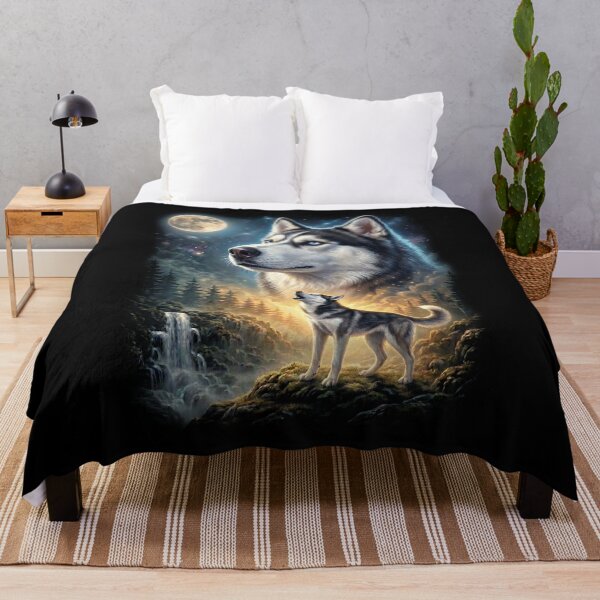 Item preview, Siberian Husky Howling Moon Art Dog Lover designed and sold by DoodleTortle.