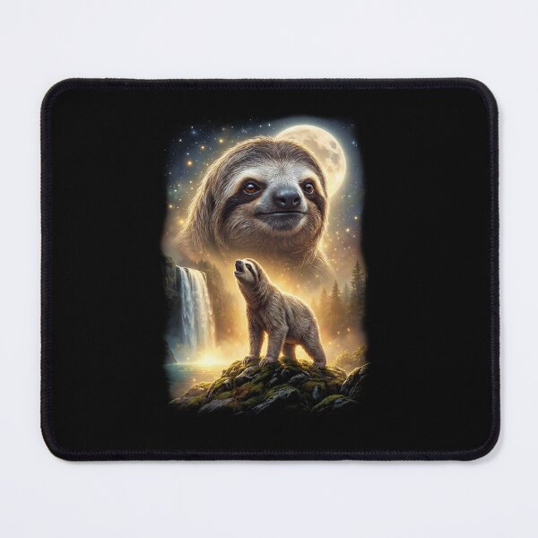 Item preview, Sloth Howling Moon Art Animal Lover designed and sold by DoodleTortle.