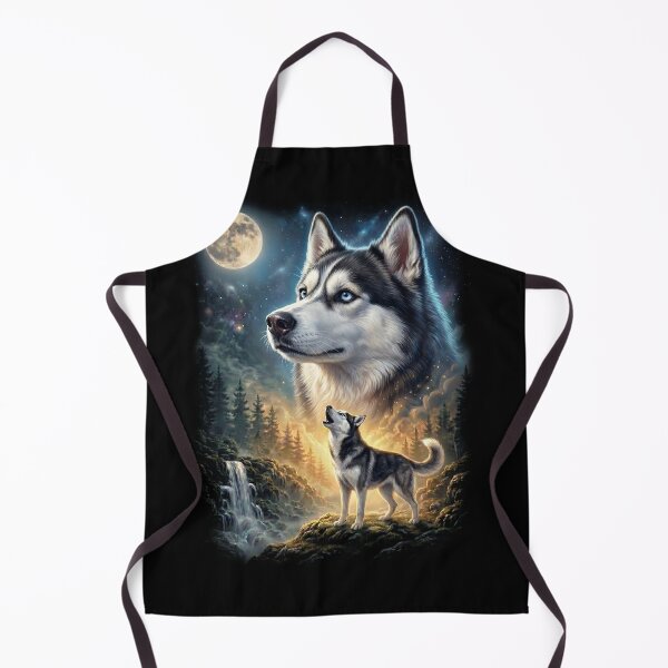 Item preview, Siberian Husky Howling Moon Art Dog Lover designed and sold by DoodleTortle.