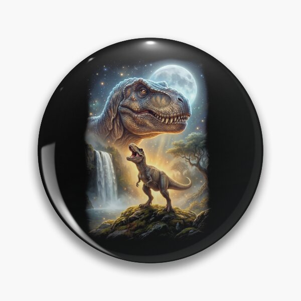 Item preview, T Rex Dinosaur Howling Moon Art Animal Lover designed and sold by DoodleTortle.