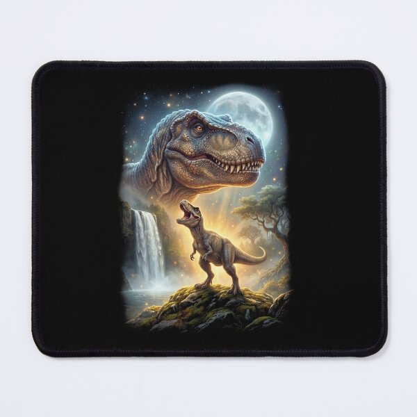 Item preview, T Rex Dinosaur Howling Moon Art Animal Lover designed and sold by DoodleTortle.
