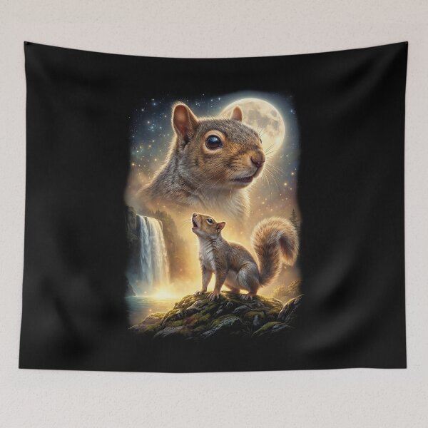 Item preview, Squirrel Howling Moon Art Animal Lover designed and sold by DoodleTortle.